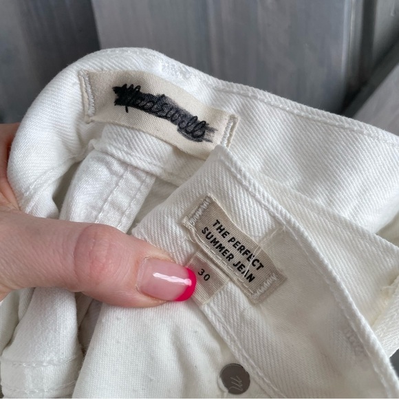 Madewell The Perfect Summer Jean in Tile White: Destructed-Hem Edition‎ 30 - Picture 10 of 11